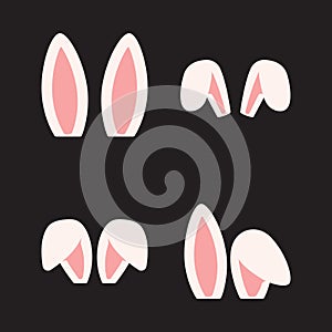 Easter bunny ears mask vector illustration. rabbit ear spring hat set isolated design