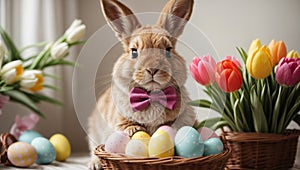 Easter bunny with Easter eggs