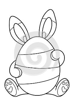 Easter Bunny Egg Coloring Page