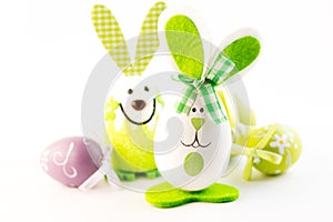 Easter bunny and eggs