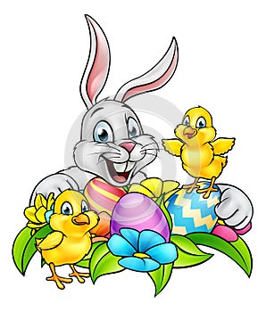 Easter Bunny Eggs and Chicks