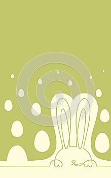 Easter bunny and eggs continuous one line drawing, Vector minimalistic illustration