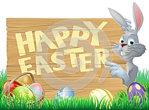 Easter bunny and eggs sign