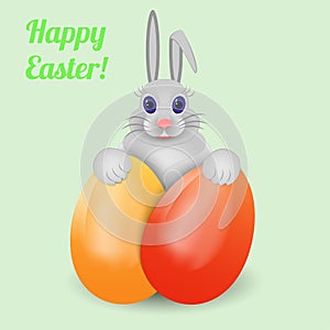 Easter bunny with eggs.