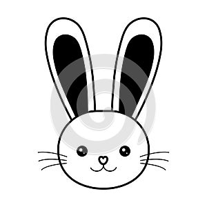 easter bunny face whiskers animal line