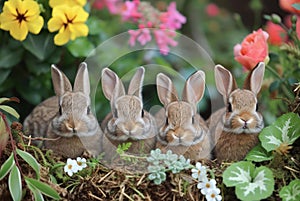 easter bunny in the garden rabbit in the grass rabbit in the garden