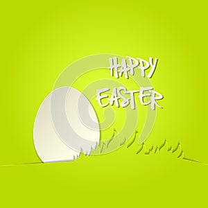 Easter bunny in grass greeting card