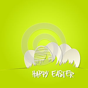 Easter bunny in grass greeting card