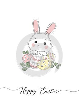 Easter bunny greeting card