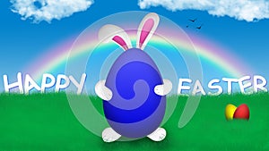 Easter Bunny holding easter egg