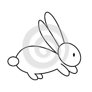 Easter bunny icon. Isolated contour Easter bunnyWeb