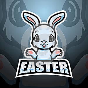 Easter bunny mascot esport logo design