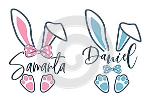 Easter bunny name plate design.