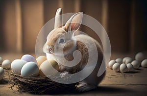 Easter bunny in a nest