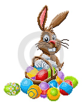 Easter Bunny Pixel Art 8 Bit Game Cartoon