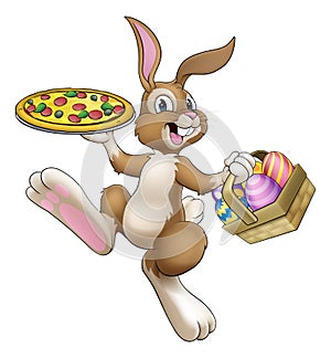 Easter Bunny Rabbit Cartoon Pizza Restaurant Chef