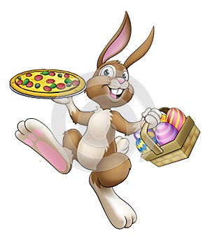 Easter Bunny Rabbit Cartoon Pizza Restaurant Chef