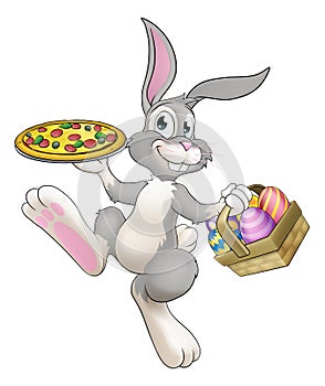 Easter Bunny Rabbit Cartoon Pizza Restaurant Chef