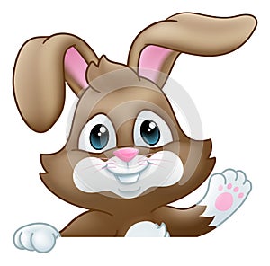 Easter Bunny Rabbit Cartoon Sign