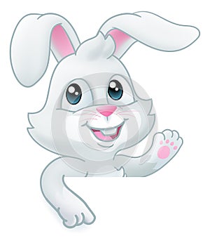 Easter Bunny Rabbit Cartoon Sign