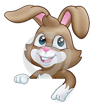 Easter Bunny Rabbit Cartoon Sign