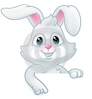 Easter Bunny Rabbit Cartoon Sign