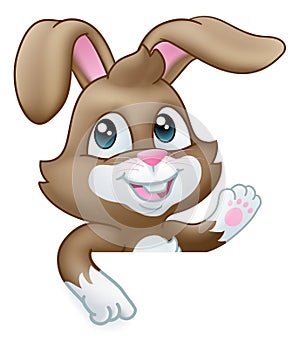 Easter Bunny Rabbit Cartoon Sign