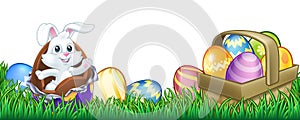 Easter Bunny Rabbit Chocolate Eggs Cartoon