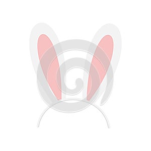 Easter bunny rabbit ears headband vector icon isolated on white background