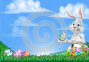 Easter Bunny Rabbit Egg Hunt Background