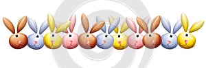 Easter Bunny Rabbit Heads Border photo