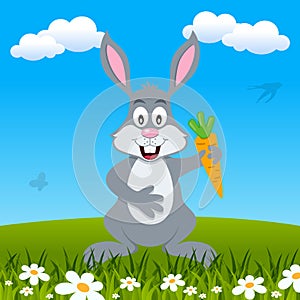 Easter Bunny Rabbit in a Meadow
