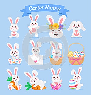 Easter bunny rabbit vector illustration