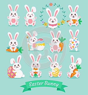 Easter bunny rabbit vector illustration