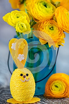 Easter bunny and ranunculus