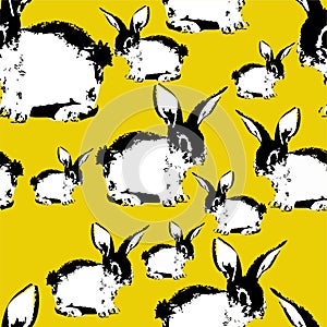 Easter Bunny Seamless Background Fashion Pattern