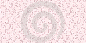 Vector Easter Bunny Seamless Pattern Background