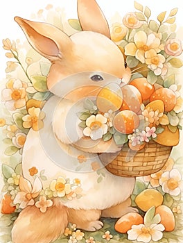 Easter Bunny in watercolor style