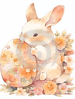 Easter Bunny in watercolor style