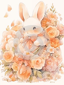 Easter Bunny in watercolor style