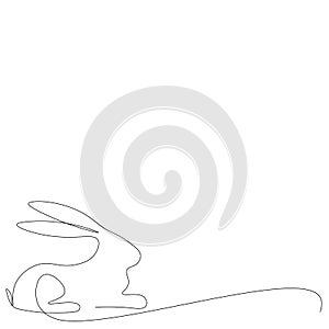 Easter buny line drawing, vector illustration
