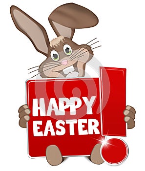 Easter Buny red sign with exclamation mark