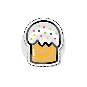 Easter cake doodle icon, vector illustration