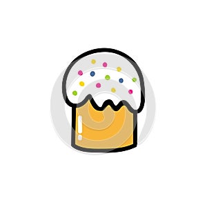 Easter cake doodle icon, vector illustration