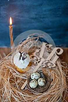 Easter cake, eggs