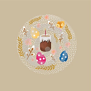 Easter symbols set background