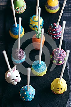 Easter cake pops from above