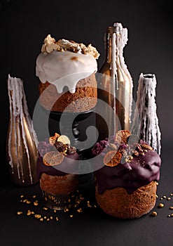 Easter cake with raisins and candied fruits