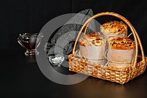 Easter cakes in a basket