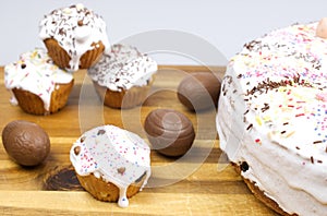 Easter cakes and chocolate eggs